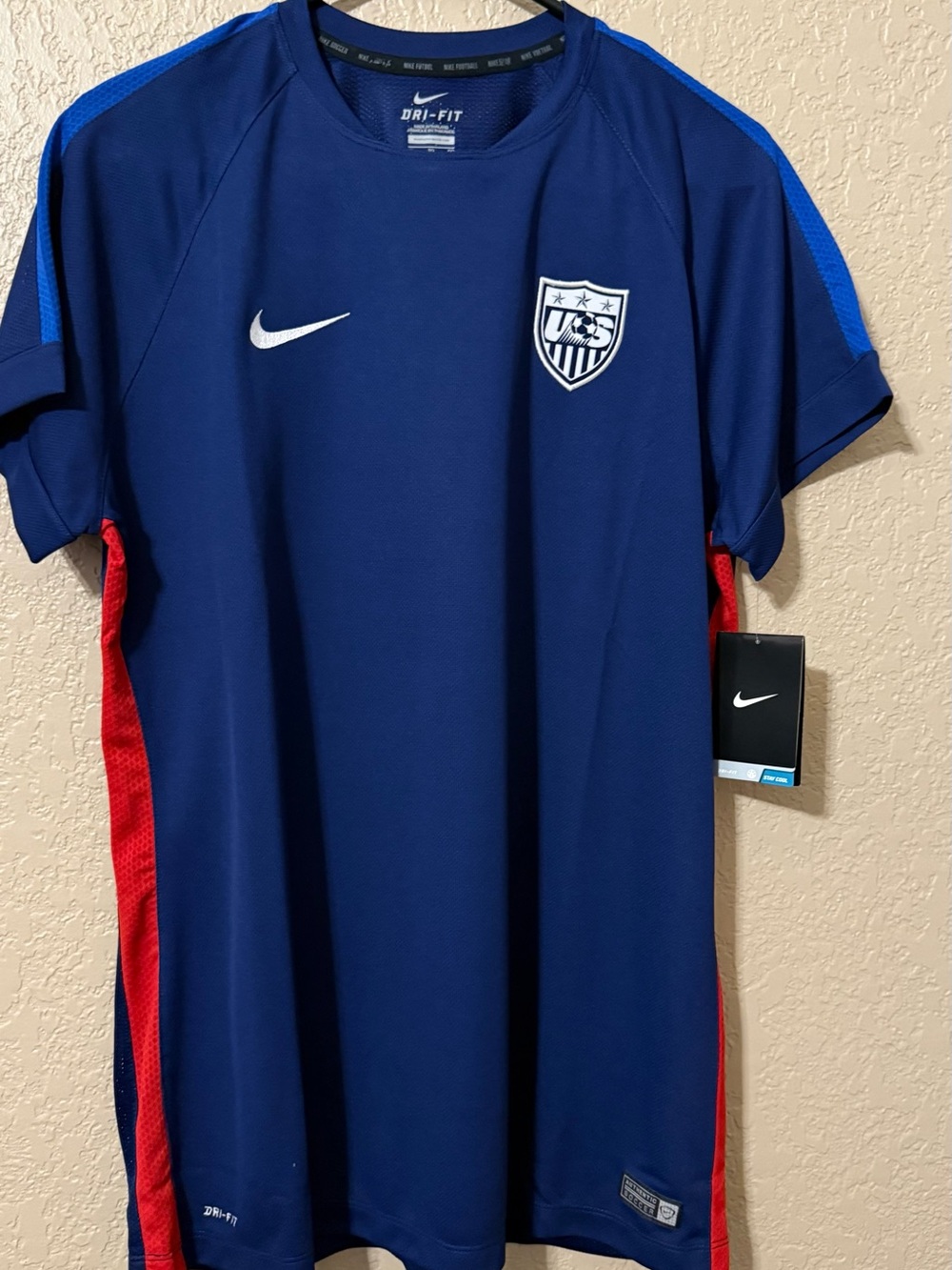 Nike Navy and Red Dri-FIT Soccer Jersey